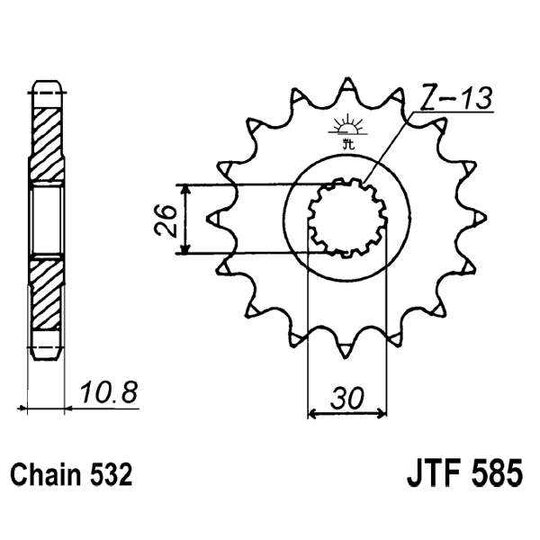 Reťazové koliečko JT JTF 585-17 17T, 532